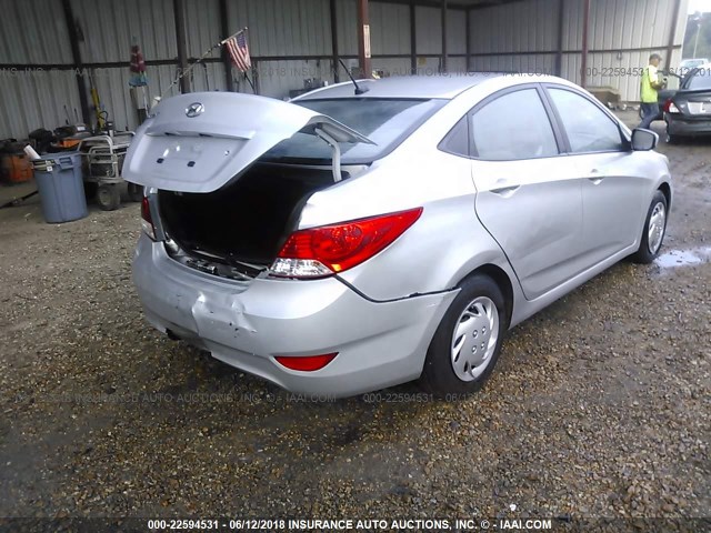 KMHCT4AE4DU549006 - 2013 HYUNDAI ACCENT GLS/GS SILVER photo 4