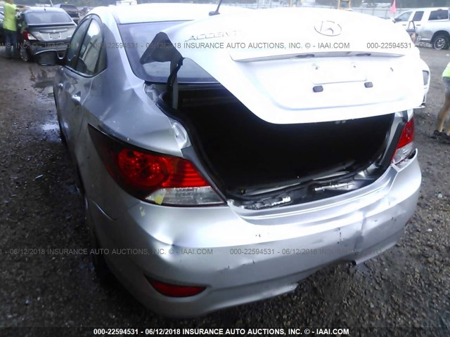 KMHCT4AE4DU549006 - 2013 HYUNDAI ACCENT GLS/GS SILVER photo 6