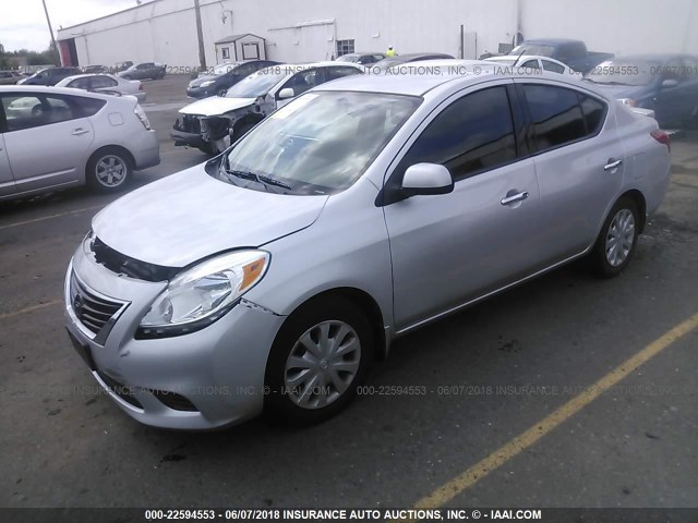 3N1CN7AP6EL838839 - 2014 NISSAN VERSA S/S PLUS/SV/SL SILVER photo 2