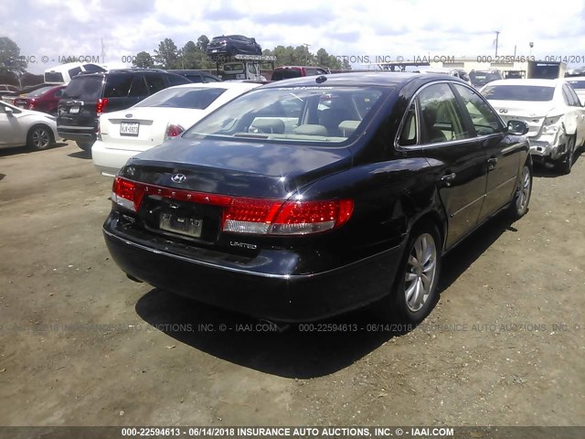 KMHFC46F38A255182 - 2008 HYUNDAI AZERA SE/LIMITED BLACK photo 4