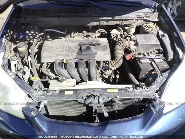 2T1LR38E53C080443 - 2003 TOYOTA COROLLA MATRIX XR BLUE photo 10
