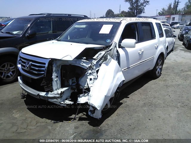 5FNYF4H93DB009066 - 2013 HONDA PILOT TOURING WHITE photo 2