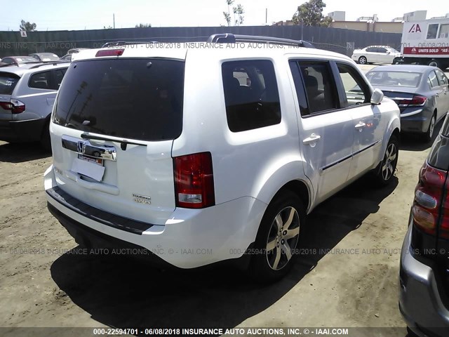 5FNYF4H93DB009066 - 2013 HONDA PILOT TOURING WHITE photo 4