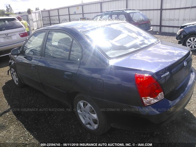 KMHDN46D55U094487 - 2005 HYUNDAI ELANTRA GLS/GT BLUE photo 3