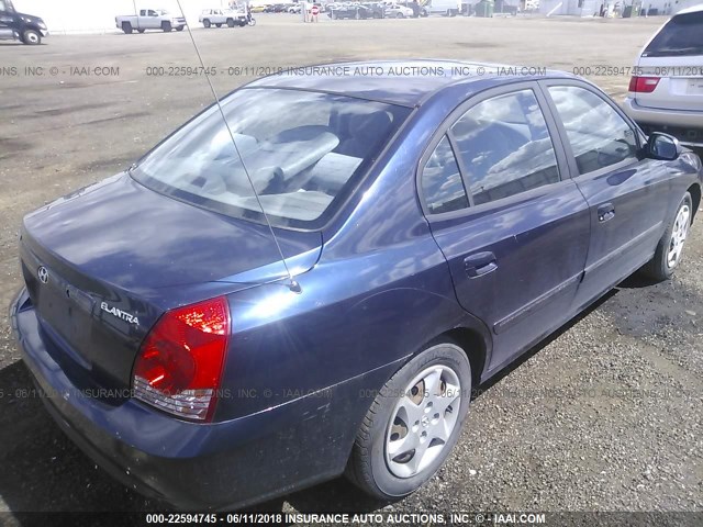 KMHDN46D55U094487 - 2005 HYUNDAI ELANTRA GLS/GT BLUE photo 4