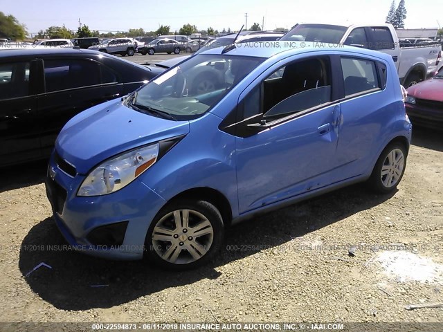 KL8CD6S97FC744713 - 2015 CHEVROLET SPARK 1LT Light Blue photo 2