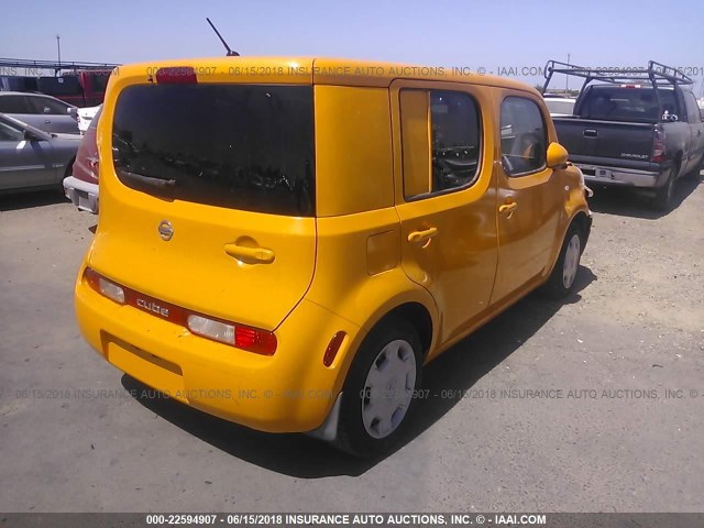 JN8AZ2KR0BT207236 - 2011 NISSAN CUBE S/SL/KROM YELLOW photo 4