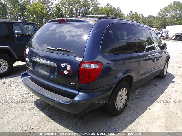 2C4GP44343R192460 - 2003 CHRYSLER TOWN & COUNTRY LX BLUE photo 4