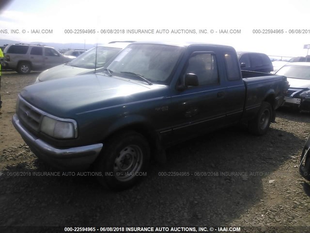 1FTCR14A3TPB46206 - 1996 FORD RANGER SUPER CAB GREEN photo 2