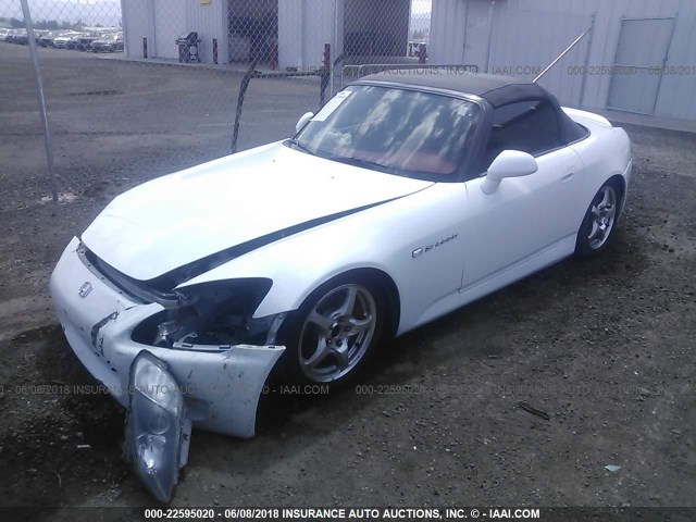 JHMAP11412T001231 - 2002 HONDA S2000 WHITE photo 2