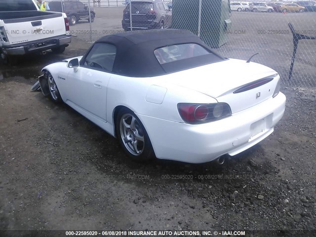 JHMAP11412T001231 - 2002 HONDA S2000 WHITE photo 3