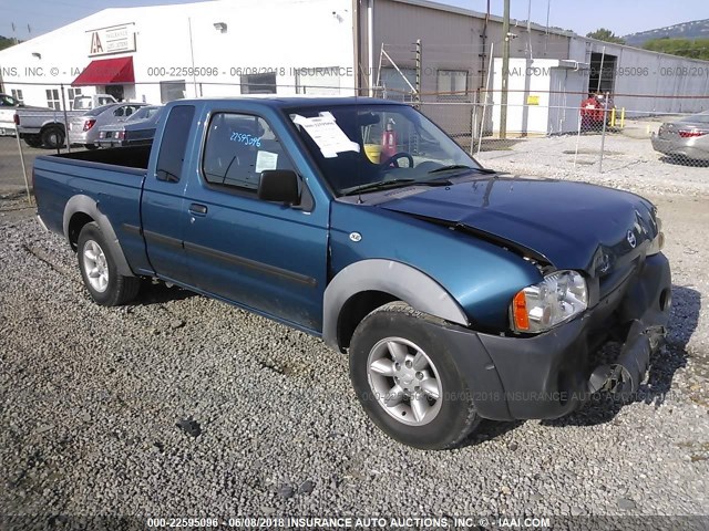 1N6DD26S82C322703 - 2002 NISSAN FRONTIER KING CAB XE BLUE photo 1