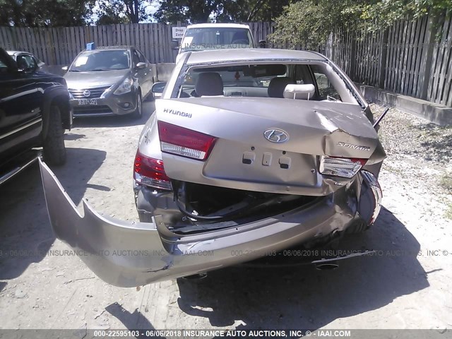 5NPEU46F16H016376 - 2006 HYUNDAI SONATA GLS/LX SILVER photo 6