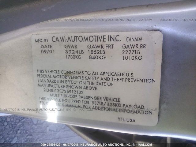 2CNBJ13C726912132 - 2002 CHEVROLET TRACKER SILVER photo 9