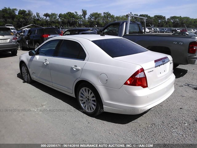 3FADP0L32AR102104 - 2010 FORD FUSION HYBRID WHITE photo 3