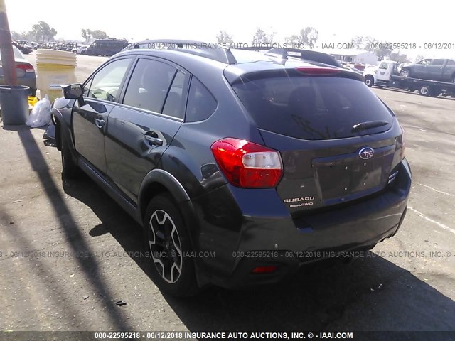 JF2GPAKC7HH247506 - 2017 SUBARU CROSSTREK LIMITED GRAY photo 3