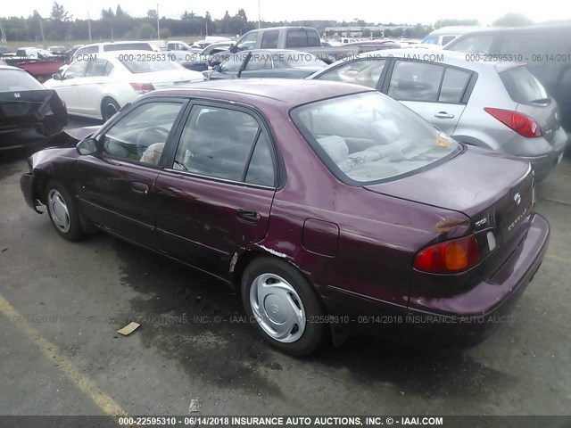 2T1BR18E7WC086040 - 1998 TOYOTA COROLLA VE/CE/LE BURGUNDY photo 3