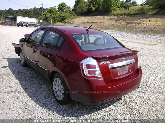 3N1AB6AP8BL700175 - 2011 NISSAN SENTRA 2.0/2.0S/SR/2.0SL RED photo 3