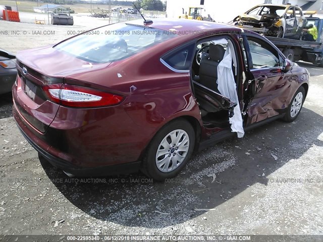 3FA6P0G79ER272004 - 2014 FORD FUSION S MAROON photo 4