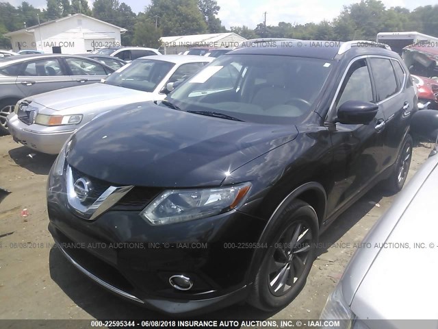 KNMAT2MV8GP695049 - 2016 NISSAN ROGUE S/SL/SV BLACK photo 2