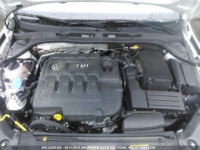 3VWLA7AJ0FM343128 - 2015 VOLKSWAGEN JETTA TDI WHITE photo 10