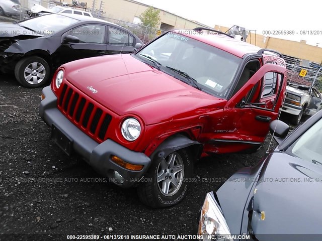 1J4GK48K73W544755 - 2003 JEEP LIBERTY SPORT/FREEDOM წითელი ფოტო 2