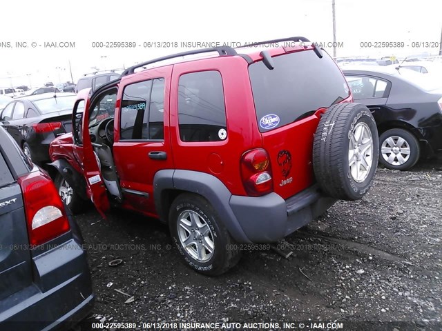 1J4GK48K73W544755 - 2003 JEEP LIBERTY SPORT/FREEDOM წითელი ფოტო 3