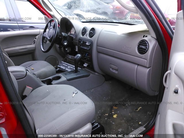 1J4GK48K73W544755 - 2003 JEEP LIBERTY SPORT/FREEDOM წითელი ფოტო 5