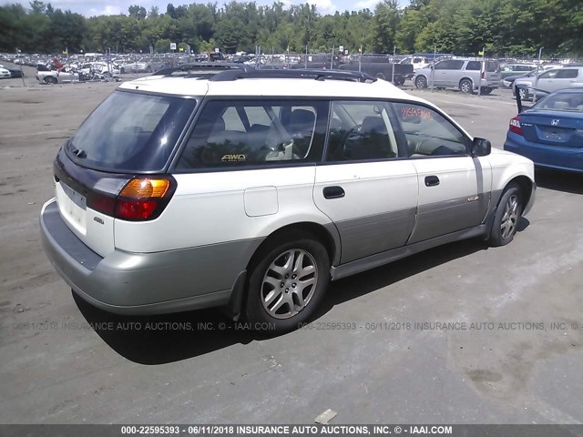 4S3BH665X27604513 - 2002 SUBARU LEGACY OUTBACK WHITE photo 4