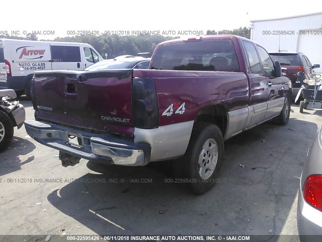 1GCEK19B25Z242690 - 2005 CHEVROLET SILVERADO K1500 MAROON photo 4