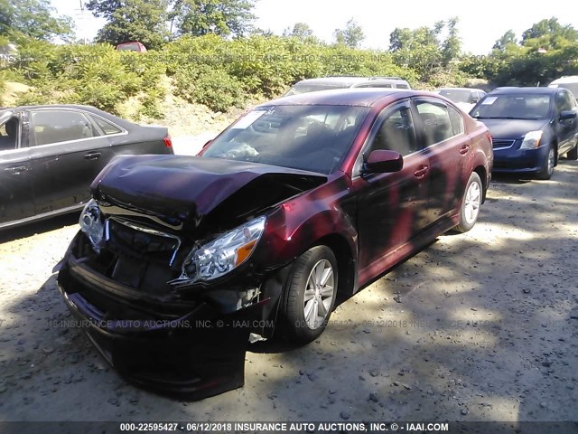 4S3BMBC62C3002330 - 2012 SUBARU LEGACY 2.5I PREMIUM MAROON photo 2