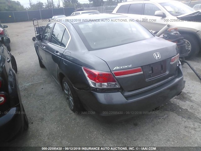 1HGCP2F79BA132035 - 2011 HONDA ACCORD EX GRAY photo 3