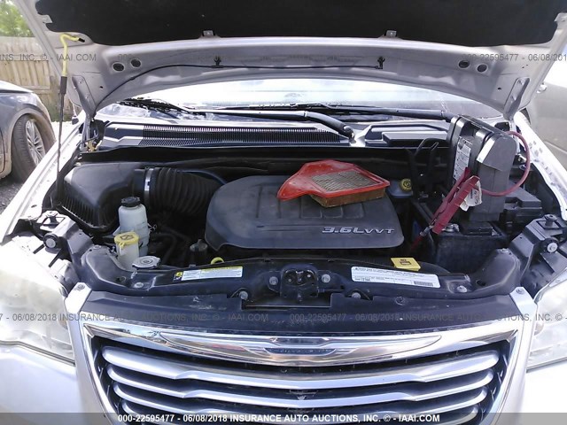 2A4RR8DG9BR796754 - 2011 CHRYSLER TOWN & COUNTRY TOURING L SILVER photo 10