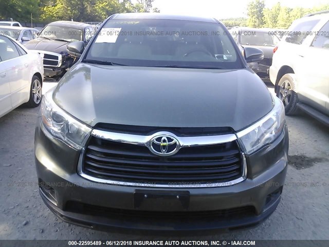 5TDBKRFH9FS202426 - 2015 TOYOTA HIGHLANDER LE/LE PLUS GRAY photo 6