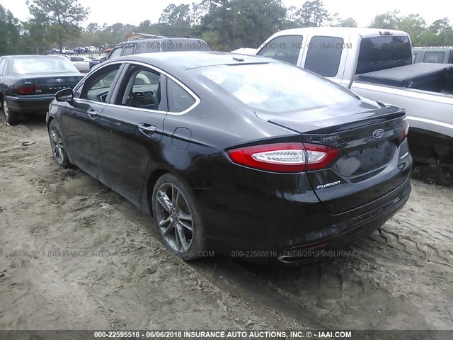 3FA6P0K92DR375465 - 2013 FORD FUSION TITANIUM BLACK photo 3