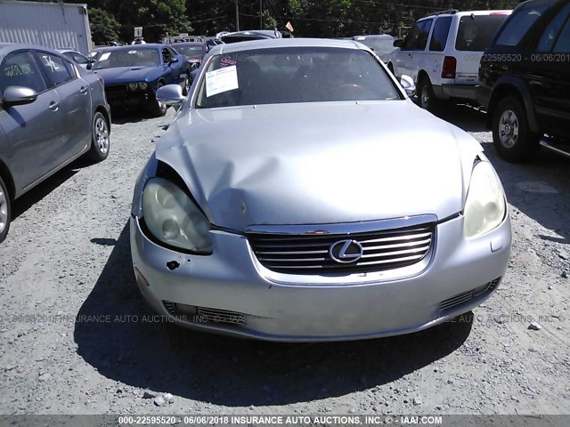 JTHFN48YX20001624 - 2002 LEXUS SC 430 SILVER photo 6