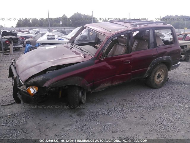 JT3FJ80W7N0047628 - 1992 TOYOTA LAND CRUISER FJ80 MAROON photo 2