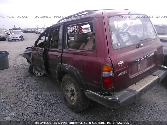 JT3FJ80W7N0047628 - 1992 TOYOTA LAND CRUISER FJ80 MAROON photo 3