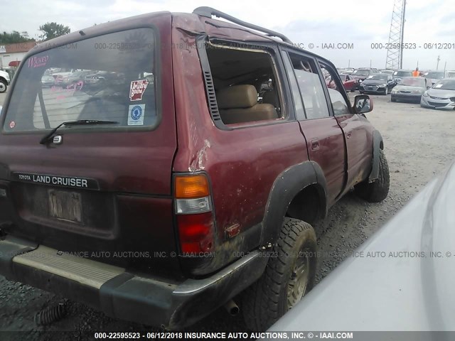 JT3FJ80W7N0047628 - 1992 TOYOTA LAND CRUISER FJ80 MAROON photo 4