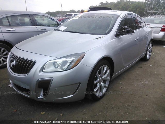 2G4GV5GV8D9248180 - 2013 BUICK REGAL GS SILVER photo 2