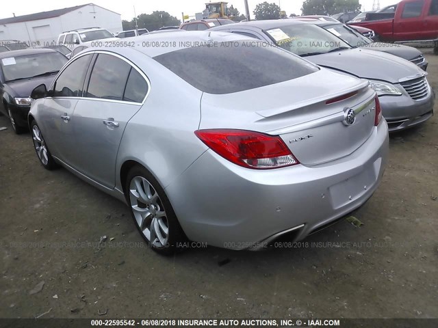 2G4GV5GV8D9248180 - 2013 BUICK REGAL GS SILVER photo 3