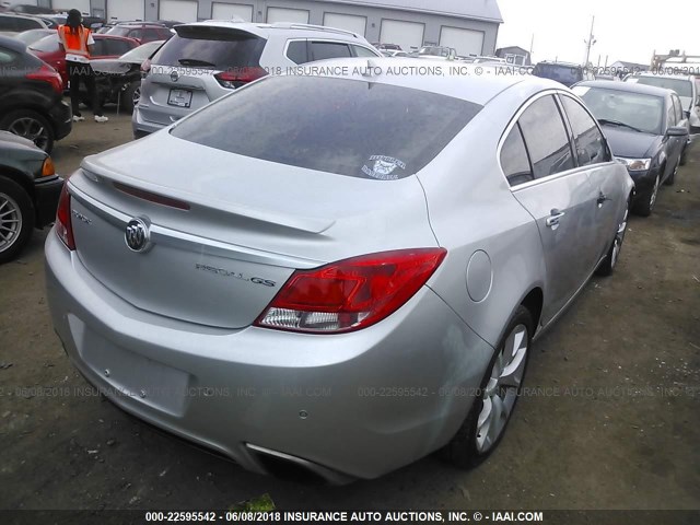 2G4GV5GV8D9248180 - 2013 BUICK REGAL GS SILVER photo 4