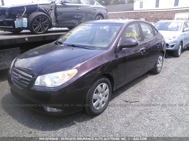 KMHDU46D48U345796 - 2008 HYUNDAI ELANTRA GLS/SE/LIMITED PURPLE photo 2