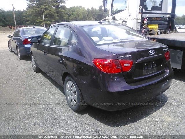 KMHDU46D48U345796 - 2008 HYUNDAI ELANTRA GLS/SE/LIMITED PURPLE photo 3