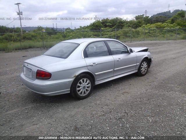 KMHWF35H64A943689 - 2004 HYUNDAI SONATA GLS/LX SILVER photo 4