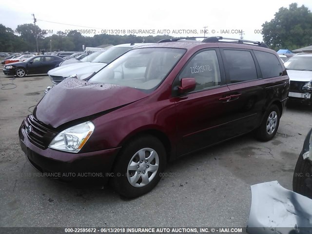 KNDMB233386229567 - 2008 KIA SEDONA EX/LX MAROON photo 2