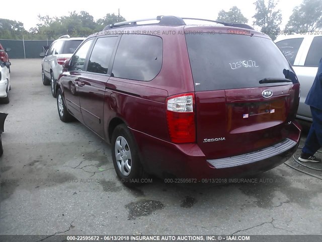 KNDMB233386229567 - 2008 KIA SEDONA EX/LX MAROON photo 3