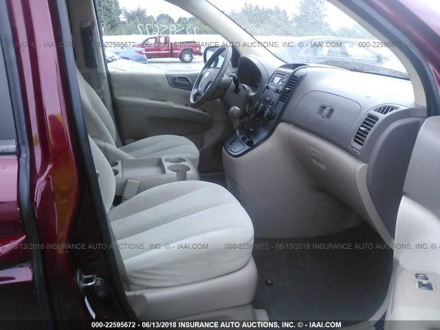 KNDMB233386229567 - 2008 KIA SEDONA EX/LX MAROON photo 5