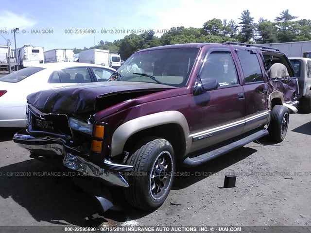 1GKFK16R4XJ787690 - 1999 GMC SUBURBAN K1500 RED photo 2