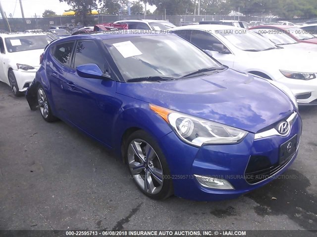 KMHTC6ADXCU072017 - 2012 HYUNDAI VELOSTER BLUE photo 1